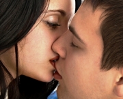 fond kiss loving couple
