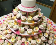 Open Rose Wedding Cake with Spring Cupcakes Closeup onsite 1200