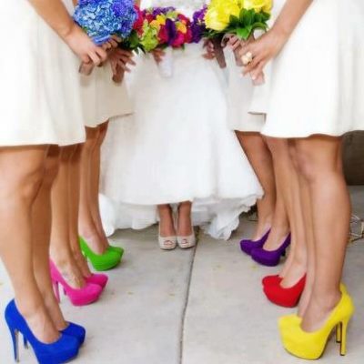 Madrinhas com os Sapatos Coloridos