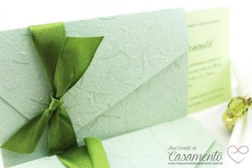Lindo Convite de Casamento Verde