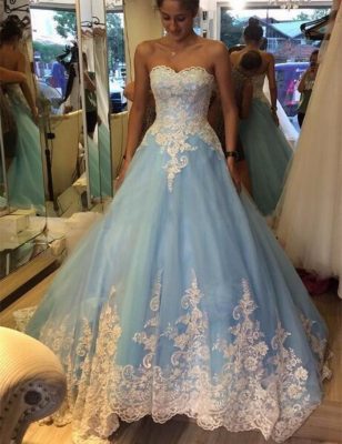 Vestido de Noiva Azul Turquesa 
