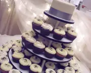 wedding cupcakes & topper cake