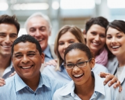 Group of diverse business colleagues enjoying success