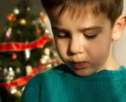 Unhappy child on Christmas