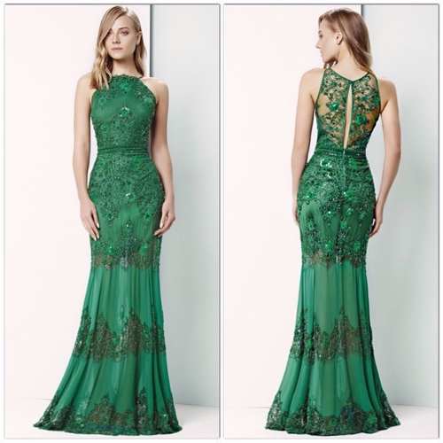 vestido verde esmeralda