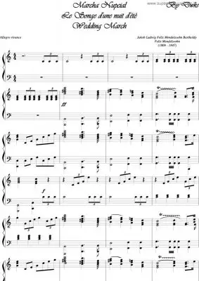 Partitura Marcha Nupcial Mendelssohn